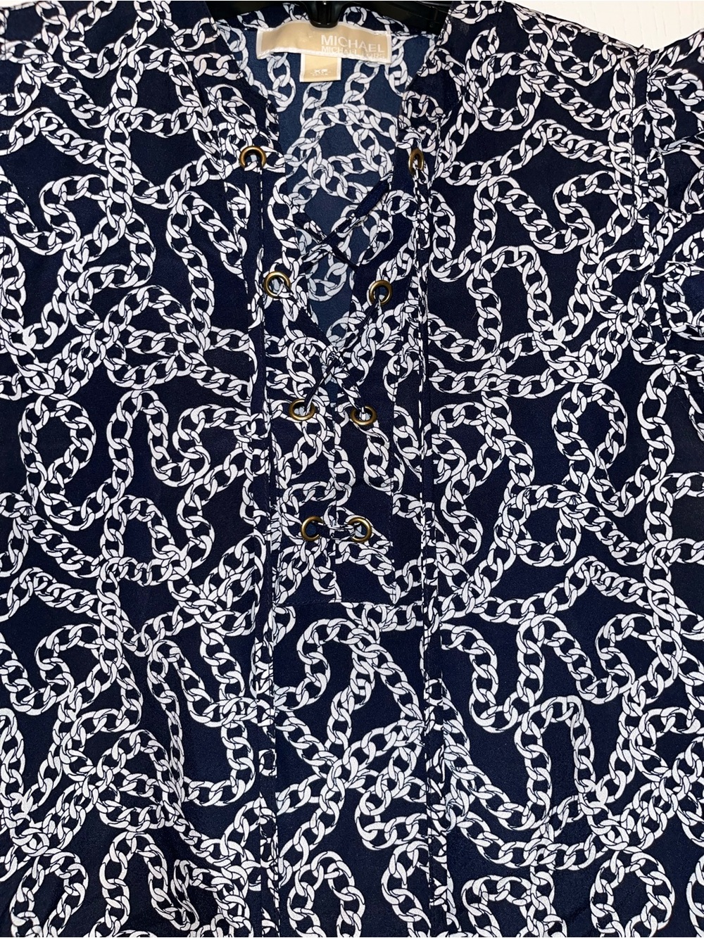 MICHAEL KORS Chain-Print Ruffle Blouse - Picture 4 of 6